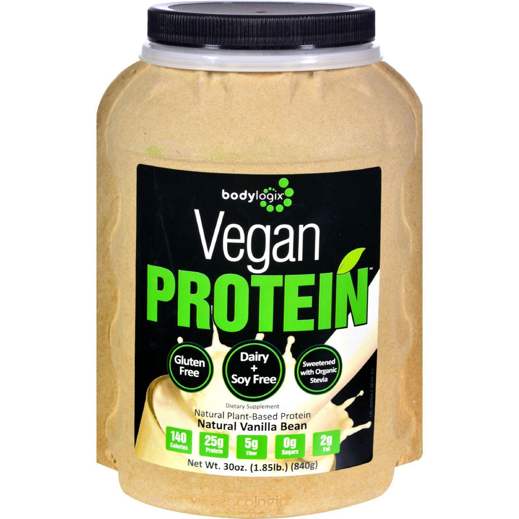 Bodylogix Protein Powder - Vegan Plant Based - Vanilla Bean - 1.85 Lb