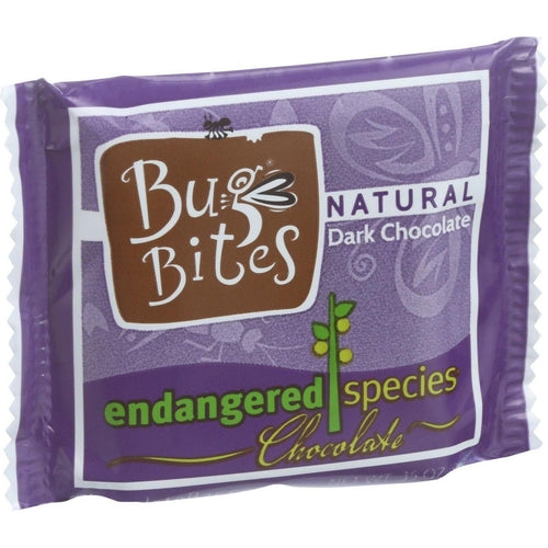 Endangered Species Natural Chocolate Bug Bites - Dark Chocolate - 72 Percent Cocoa - .35 Oz - Case Of 64