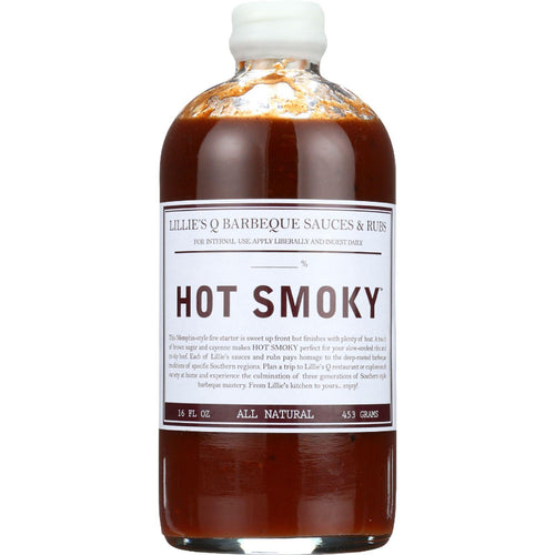 Lillies Q Barbeque Sauce - Hot Smoky - 16 Oz - Case Of 6