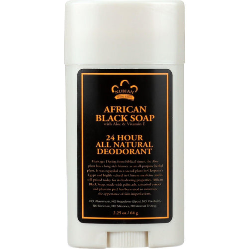 Nubian Heritage Deodorant - All Natural - 24 Hour - African Black Soap - 2.25 Oz - 1 Each