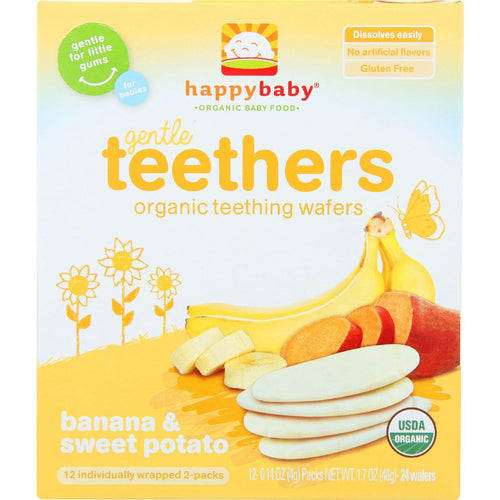 Happy Baby Teethers - Organic - Gentle - Banana And Sweet Potato - 1.7 Oz - Case Of 6