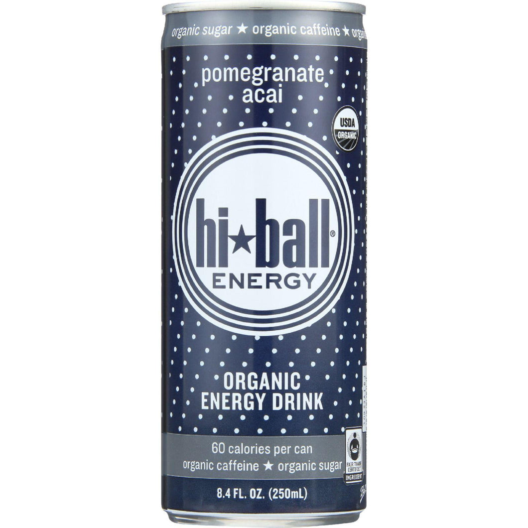 Hi Ball Energy Drink - Organic - Pomegranate Acai - 8.4 Oz - Case Of 24