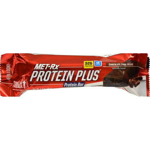 Met-rx Protein Bar - Protein Plus - Chocolate Fudge Deluxe - 3 Oz - Case Of 9