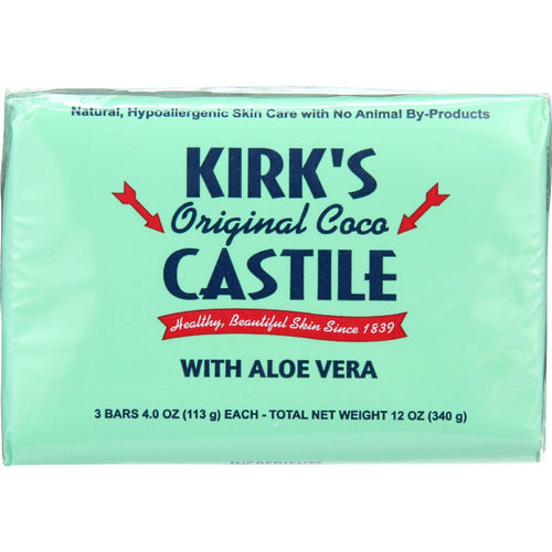 Kirks Natural Bar Soap - Coco Castile - Aloe Vera - 3 Pack - 3-4 Oz - 1 Each