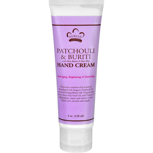 Nubian Heritage Hand Cream - Patchouli And Buriti - 4 Oz