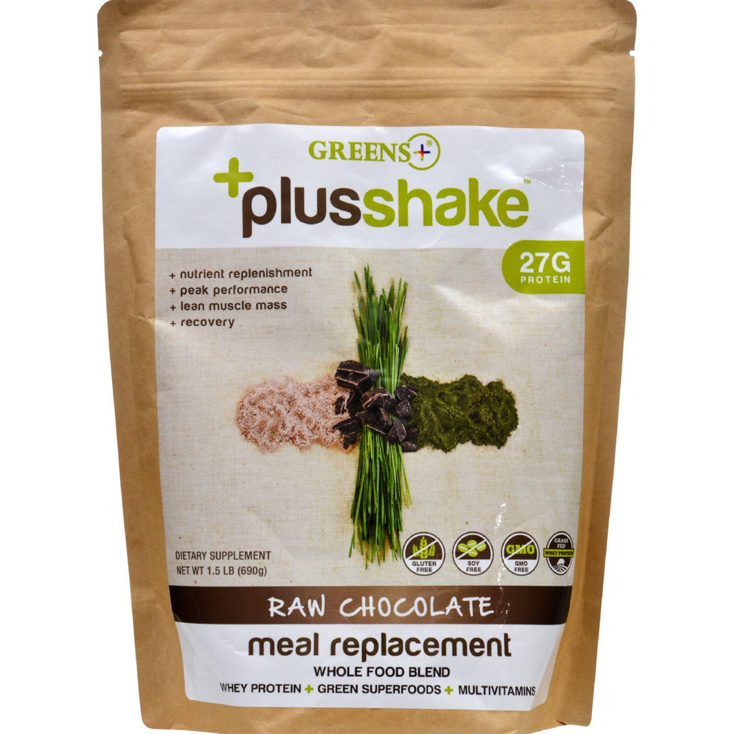 Greens Plus Meal Replacement - Plusshake - Raw Chocolate - 1.5 Lb