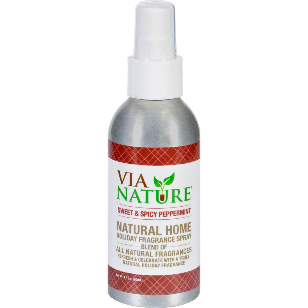 Via Nature Room Spray - Holiday - Sweet And Spicy Peppermint - 4 Oz