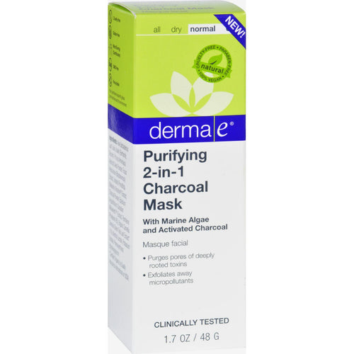 Derma E Mask - Purifying 2-in-1 Charcoal - 1.7 Oz