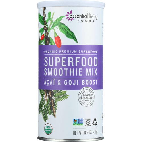 Essential Living Foods Smoothie Mix - Organic - Superfood - Acai And Goji Boost - 14.5 Oz - 1 Each